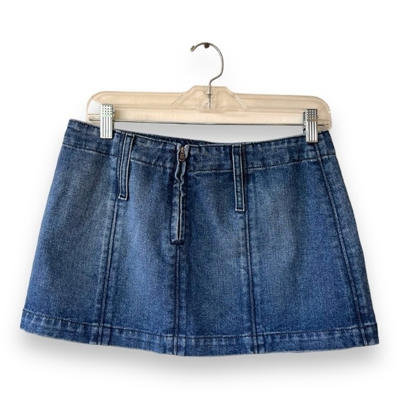 MIMCHIK blue Denim Cargo Micro Mini Low Rise Skirt size small - Picture 6 of 7